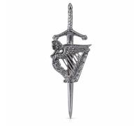 Scottish Thistle Kilt Pins Various Design Chrome Finish Celtic Pin & Brooches (CELTIC IRISH HARP KILT PIN (1100-11))