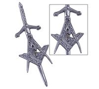 Scottish Thistle Kilt Pins Various Design Chrome Finish Celtic Pin & Brooches (MASONIC CREST KILT PIN (1100-09))