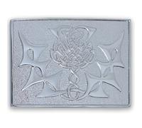 Scottish Thistle Knot Kilt Belt Buckle - Men’s Celtic Design Belt Buckle for Tartan Kilts, Traditional Highalnd Wear (Chrome Finish)