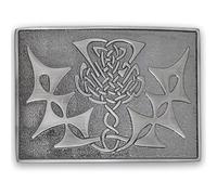 Scottish Thistle Knot Kilt Belt Buckle - Men’s Celtic Design Belt Buckle for Tartan Kilts, Traditional Highalnd Wear (Silver Antique Finish)