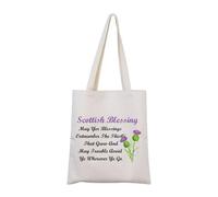 Scottish Thistle Makeup Cosmetic Bag Scottish Blessing Gift May Yer Blessings Outnumber The Thistle That Grow Travel Zipper Pouch (Scottish Tote)