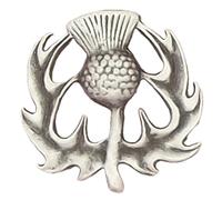 Scottish Thistle Pewter Lapel Pin Badge with Gift Pouch, Brooch