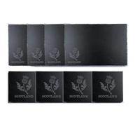 Scottish Thistle Slate Placemats and Coasters Set, Black, 30x20cm, 8 Pieces (4 Placemats, 4 Coasters)