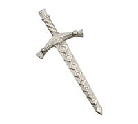Scottish Thistle Sword Contemporary Design Kilt Pin Brooch, English Handmade Pewter, in a Personalised Box
