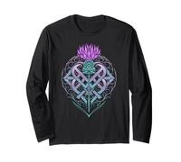 Scottish Thistle with Shield and Celtic Knots Thistle Lover Long Sleeve T-Shirt