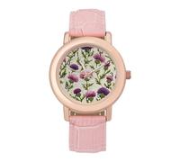 Scottish Thistles Flower Cute Watches for Women Fashion Paint Adjustable Wrist Watch Work Workout
