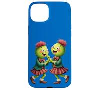 Scottish Thistles Wearing Plaid Dancing Ceilidh Case for iPhone 15 Plus
