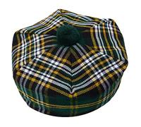 Scottish Traditional Tam o' Shatner Acrylic Wool Tammy Hat Pom Pom One Size Various Tartans Beret Balmoral Flat Kilt Bonnet (Heritage of Ireland Tartan)