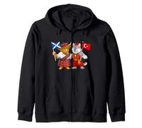 Scottish Turkish Roots Scotland Türkiye Turkey Flag Zip Hoodie