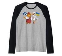 Scottish Ukrainian Roots Scotland Ukraine Flag Raglan Baseball Tee