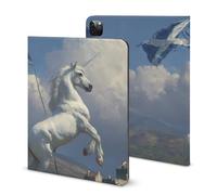 Scottish Uni-corn Printed Tablet Case with Pencil Holder Unisex Slim TPU Protective Cover Compatible with iPad 2020/Pro 2020/Pro 2021/Air4/Air5