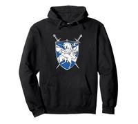 Scottish Unicorn Crest Celtic Shield Medieval Fantasy Pullover Hoodie