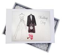 Scottish Wedding. Tiny Photo Album. Bride & Groom Kilt Design. Hand Finished by WHITE COTTON CARDS (WK1T)