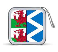 Scottish & Welsh Flag Funny CD Case 40 Capacity DVD Holder Portable Storage Disc Binder Wallet for Car Home Travel