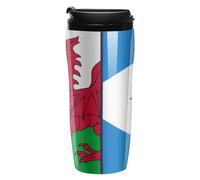 Scottish & Welsh Flag Printed Coffee Mugs Insulated Travel Mug Reusable Water Cup with Lid for Home Outdoor 9 OZ /12 OZ