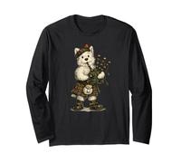 Scottish West Highland Terrier Playing Bagpipes Long Sleeve T-Shirt
