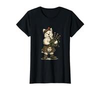Scottish West Highland Terrier Playing Bagpipes Value Graphic T-Shirt, Women, Black, M