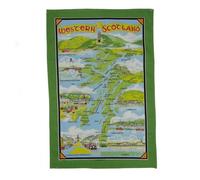 Scottish Western Scotland Design Tea Towel - 100% Kitchen Cotton Dish Cloth Towel - Traditional Housewarming Gifts