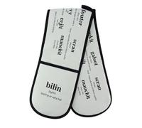 Scottish Words Double Oven Gloves, Cotton Kitchen Mitt with Dictionary Definitions, Black and White