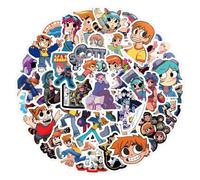 ScottPilgrims Stickers, 55 ScottPilgrims Figure Vinyl Waterproof DIY Sticker Decals for Party, Water Bottle Scrapbook Laptop Skateboard Computer for Teens Fans