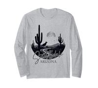 Scottsdale Arizona Roadrunner Desert Cactus Vintage Long Sleeve T-Shirt