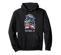 Scottsdale AZ Messy Hair Bun Ribbon Sunglasses Design Pullover Hoodie