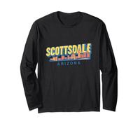 Scottsdale City Skyline Arizona Travel Retro Typography Long Sleeve T-Shirt