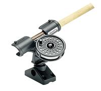 Scotty #265 Fly Rod Holder w/ #241 Side Deck Mount, Black, Small