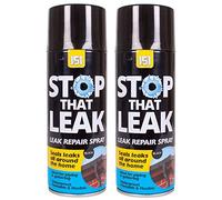 Scotvision® 2 x Stop That Leak Repair Spray 400ml Piping Guttering Window Roof Sealer Black