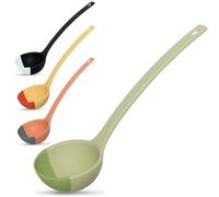 SCOUPS Silicone Spoon - Colorful Silicone Spatula Ladle with a Soft Top to Mold to Your Pots & Pans (Green/Grey)