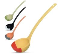 SCOUPS Silicone Spoon - Colorful Silicone Spatula Ladle with a Soft Top to Mold to your Pots & Pans. (Red/Yellow)