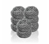 Scouring Pads Heavy Duty Stainless Steel Scourer Scourers For BBQ Oven Grill Wire Metal Scrubbing Scourer Reusable Cleaning Scourer Steel Wool Pads Kitchen Cleaner Accessories Tough Cleaning(8 Pieces)