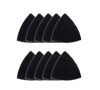 Scouring Scrub Pads, 10 Pack 800 Grit Triangle Self-Adhesive Drill Power Scrubber Scouring Pads, Non Scratch Buffing Pads for Kitchen Bathroom Sinks, 90*90*90MM - Grey