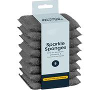 Scouring Sponge 8 Pads Sparkle Sponges for Porcelain and Glassware, Quick and Easy Cleaning, Non-Stick Safe Kitchen Cleaning Sponge for Pots, Pans & Surfaces