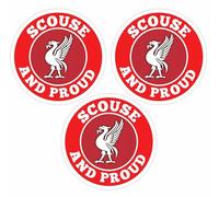 Scouse and Proud Self Adhesive Vinyl Stickers, Pack of 3 | Reds Liverpool, Vehicle Car Van Truck Lorry