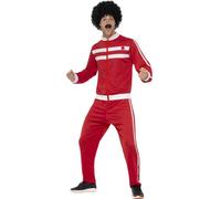 Scouser Tracksuit + Wig + Tash Mens Fancy Dress Sports 1980s Adults 80s Costume