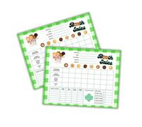 Scout Cookie Booth Sales Tally Tracker Sheet | 50 Pack, 8.5 x 11” Papers Cookies Booth Supplies Troop Leader Books for Troop Number Sales Goal Sheet (White and Green)