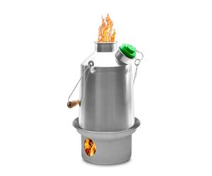 'Scout' Kelly Kettle® 1.2ltr in Stainless Steel | Ultra-fast Camp Kettle | Whistles When Boiled | Runs Off Sticks, Pine Cones, etc | No Batteries, No Gas | Camping, Picnics, Scouts | Weight 2.2lb/1kg