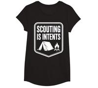 Scout Leader Scouting Pun Tent Camping Scout T-Shirt, Girls, Black, Medium