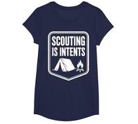 Scout Leader Scouting Pun Tent Camping Scout T-Shirt, Girls, Navy Blue, Small