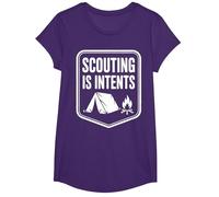 Scout Leader Scouting Pun Tent Camping Scout T-Shirt, Girls, Purple, Large