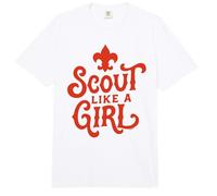 Scout Like A Girl Fleur De Lis BSA Cub Scouts Typography Comfort Colors Adult Heavyweight T-Shirt