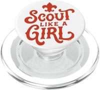Scout Like A Girl Fleur De Lis BSA Cub Scouts Typography PopSockets PopGrip for MagSafe