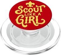 Scout Like A Girl Fleur De Lis BSA Cub Scouts Typography PopSockets PopGrip for MagSafe