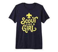 Scout Like A Girl Fleur De Lis BSA Cub Scouts Typography Premium T-Shirt