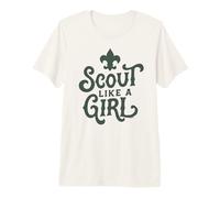 Scout Like A Girl Fleur De Lis BSA Cub Scouts Typography Premium T-Shirt