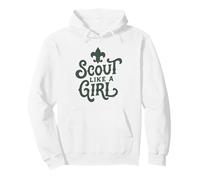 Scout Like A Girl Fleur De Lis BSA Cub Scouts Typography Pullover Hoodie