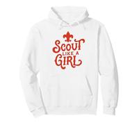 Scout Like A Girl Fleur De Lis BSA Cub Scouts Typography Pullover Hoodie