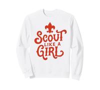 Scout Like A Girl Fleur De Lis BSA Cub Scouts Typography Sweatshirt