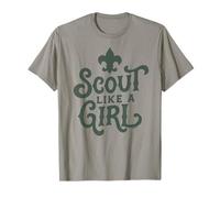 Scout Like A Girl Fleur De Lis BSA Cub Scouts Typography T-Shirt